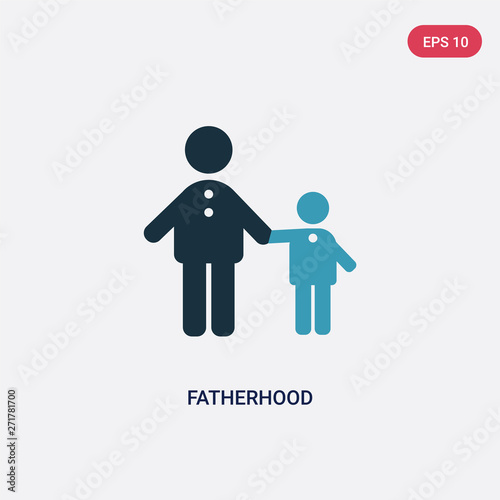 two color fatherhood vector icon from kids and baby concept. isolated blue fatherhood vector sign symbol can be use for web, mobile and logo. eps 10