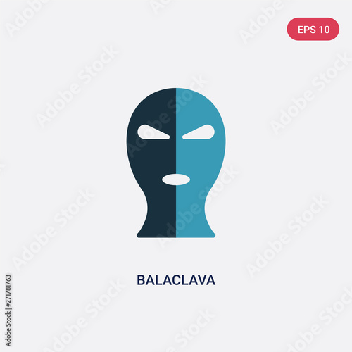 two color balaclava vector icon from law and justice concept. isolated blue balaclava vector sign symbol can be use for web, mobile and logo. eps 10