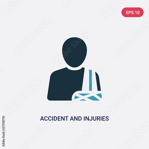 Fototapeta Naklejka Na Ścianę i Meble -  two color accident and injuries vector icon from law and justice concept. isolated blue accident and injuries vector sign symbol can be use for web, mobile logo. eps 10