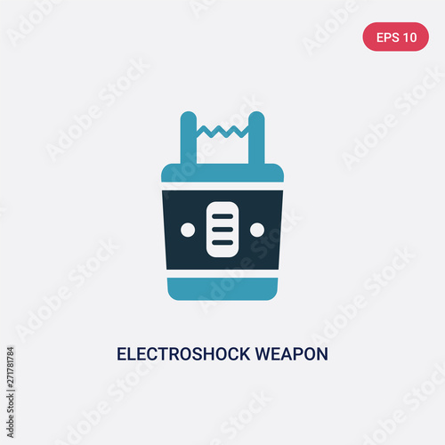 two color electroshock weapon vector icon from law and justice concept. isolated blue electroshock weapon vector sign symbol can be use for web, mobile and logo. eps 10