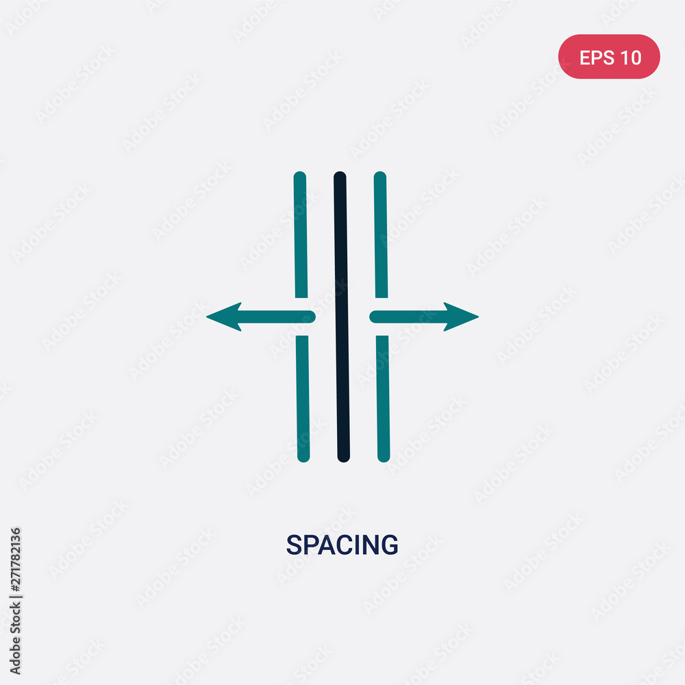 Obraz premium two color spacing vector icon from maps and flags concept. isolated blue spacing vector sign symbol can be use for web, mobile and logo. eps 10