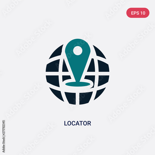 two color locator vector icon from maps and flags concept. isolated blue locator vector sign symbol can be use for web, mobile and logo. eps 10