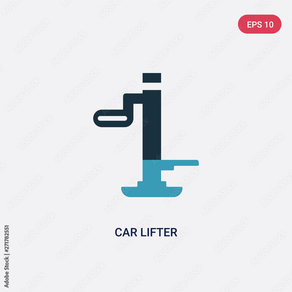 two color car lifter vector icon from mechanicons concept. isolated blue car lifter vector sign symbol can be use for web, mobile and logo. eps 10