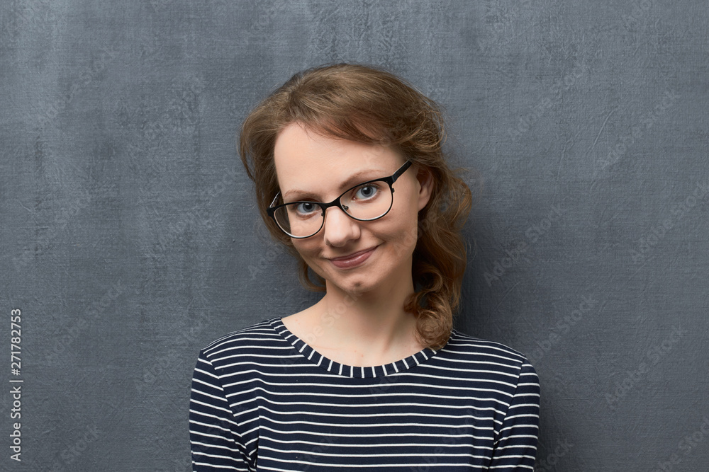 Portrait of cute smiling girl with eyeglasses Portrait of cute smiling girl with eyeglasses