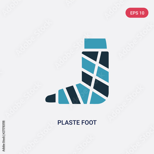 two color plaste foot vector icon from medical concept. isolated blue plaste foot vector sign symbol can be use for web, mobile and logo. eps 10