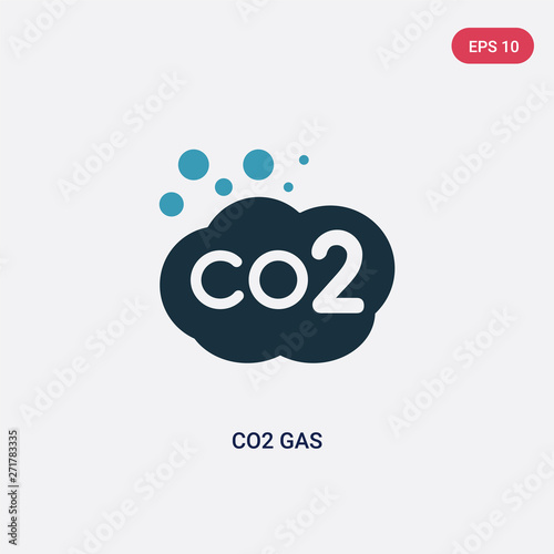 two color co2 gas vector icon from meteorology concept. isolated blue co2 gas vector sign symbol can be use for web, mobile and logo. eps 10