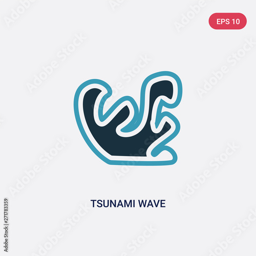 Fototapeta Naklejka Na Ścianę i Meble -  two color tsunami wave vector icon from meteorology concept. isolated blue tsunami wave vector sign symbol can be use for web, mobile and logo. eps 10