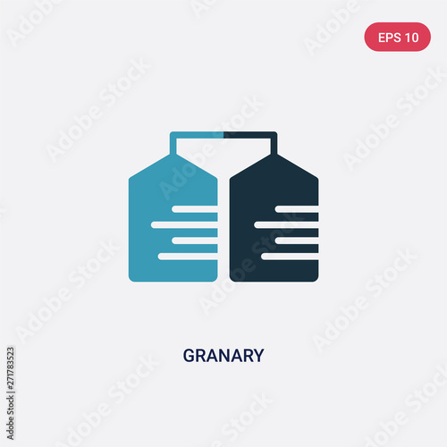 two color granary vector icon from miscellaneous concept. isolated blue granary vector sign symbol can be use for web, mobile and logo. eps 10