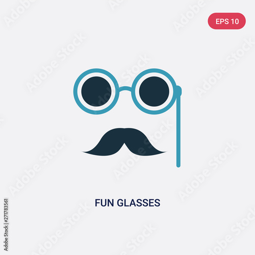 two color fun glasses vector icon from miscellaneous concept. isolated blue fun glasses vector sign symbol can be use for web, mobile and logo. eps 10
