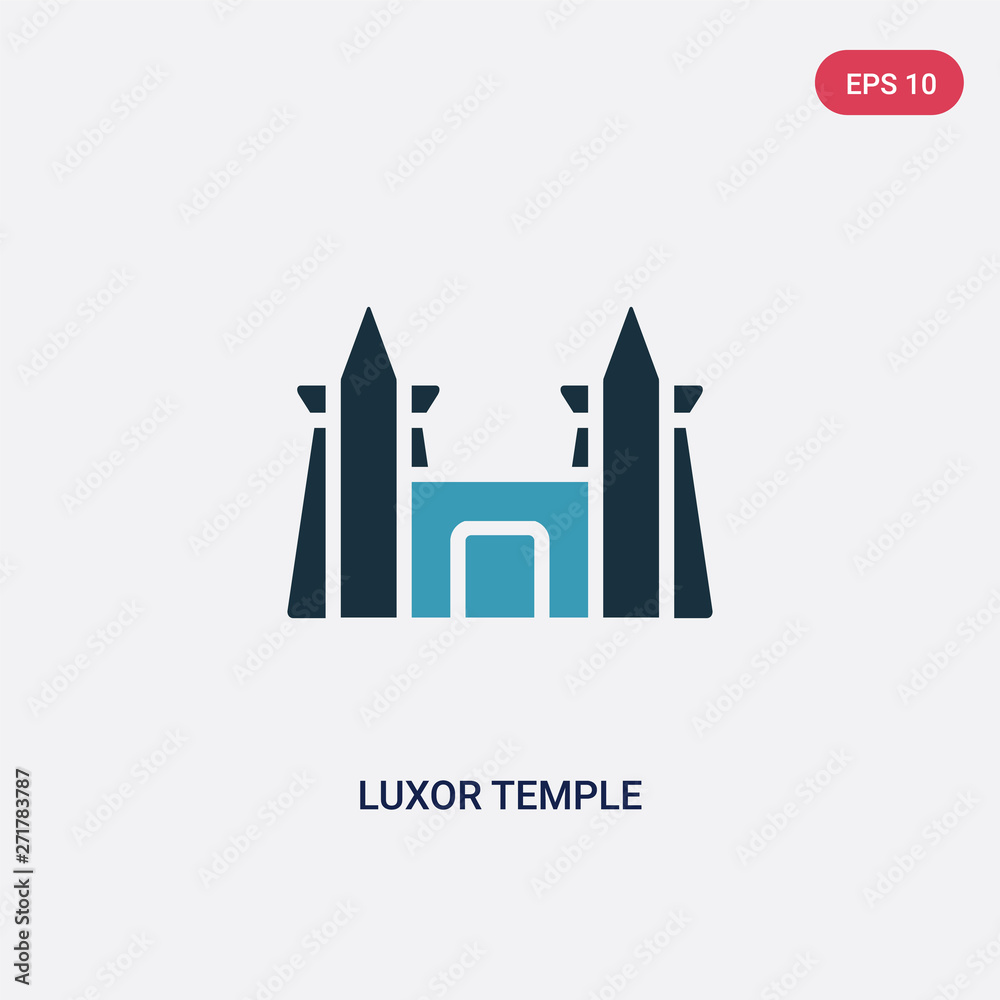 two color luxor temple vector icon from monuments concept. isolated blue luxor temple vector sign symbol can be use for web, mobile and logo. eps 10