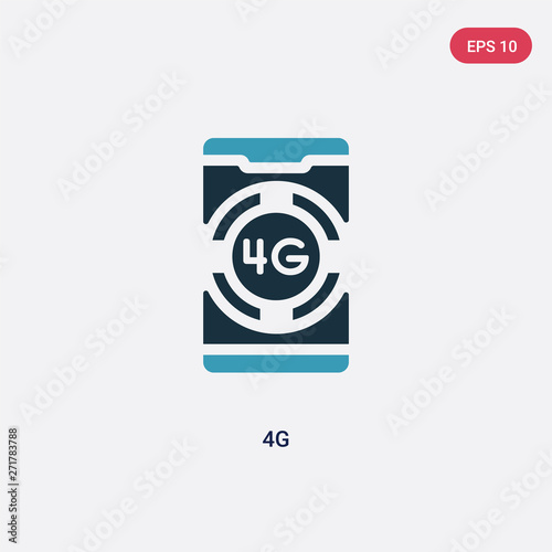 two color 4g vector icon from mobile app concept. isolated blue 4g vector sign symbol can be use for web, mobile and logo. eps 10