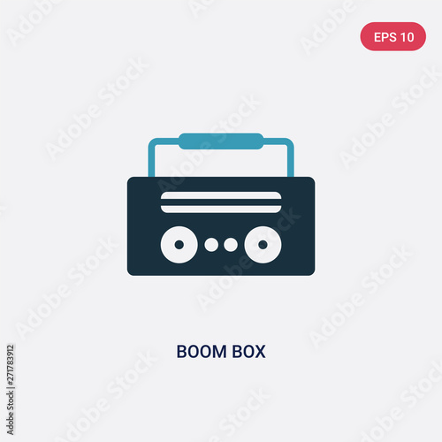 two color boom box vector icon from multimedia concept. isolated blue boom box vector sign symbol can be use for web, mobile and logo. eps 10