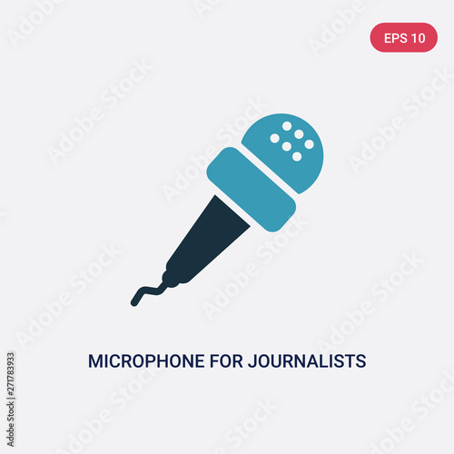 two color microphone for journalists vector icon from multimedia concept. isolated blue microphone for journalists vector sign symbol can be use for web, mobile and logo. eps 10