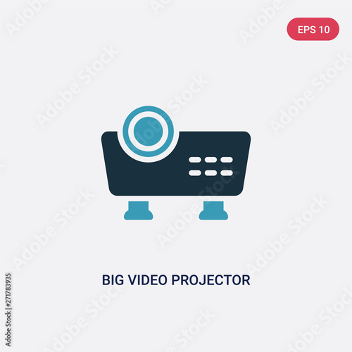 two color big video projector vector icon from multimedia concept. isolated blue big video projector vector sign symbol can be use for web, mobile and logo. eps 10
