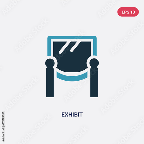 two color exhibit vector icon from museum concept. isolated blue exhibit vector sign symbol can be use for web, mobile and logo. eps 10 photo