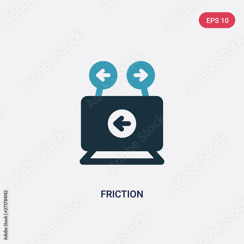 two color friction vector icon from music concept. isolated blue friction vector sign symbol can be use for web, mobile and logo. eps 10