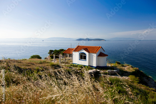 View of Orthodox church on the Thassos island, Greece photo