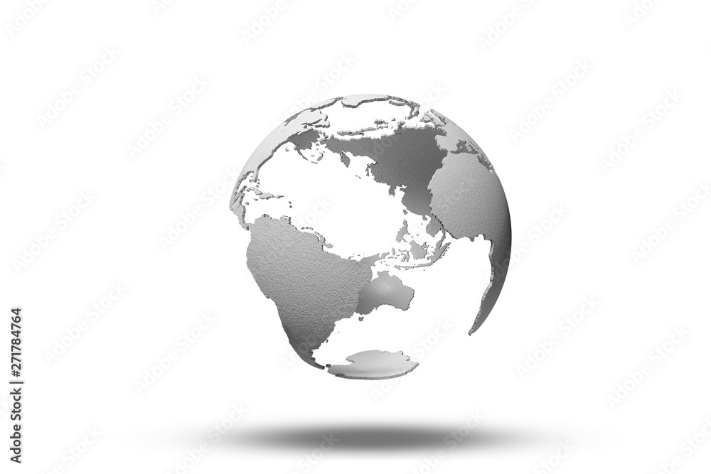 3D rendering globe on light background