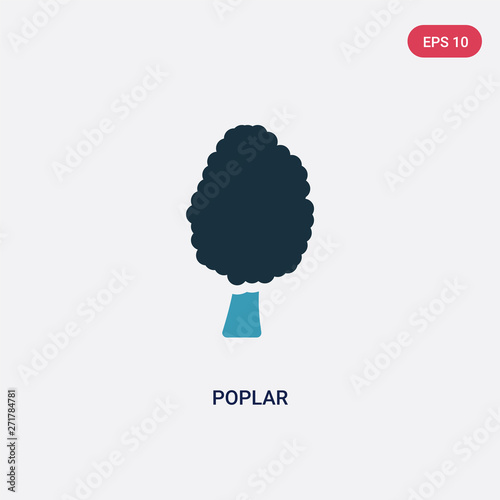 two color poplar vector icon from nature concept. isolated blue poplar vector sign symbol can be use for web, mobile and logo. eps 10