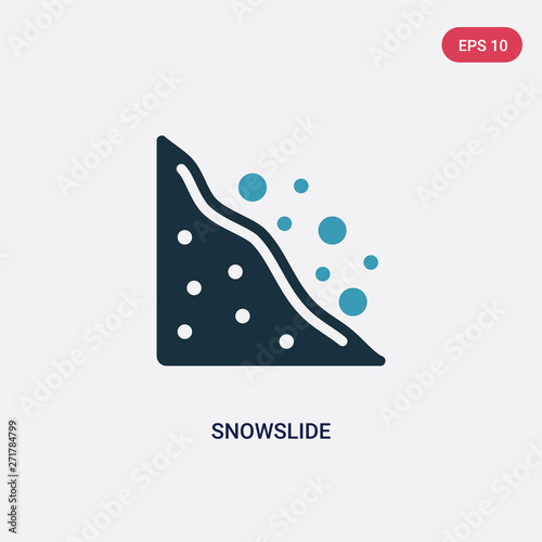 two color snowslide vector icon from nature concept. isolated blue snowslide vector sign symbol can be use for web, mobile and logo. eps 10
