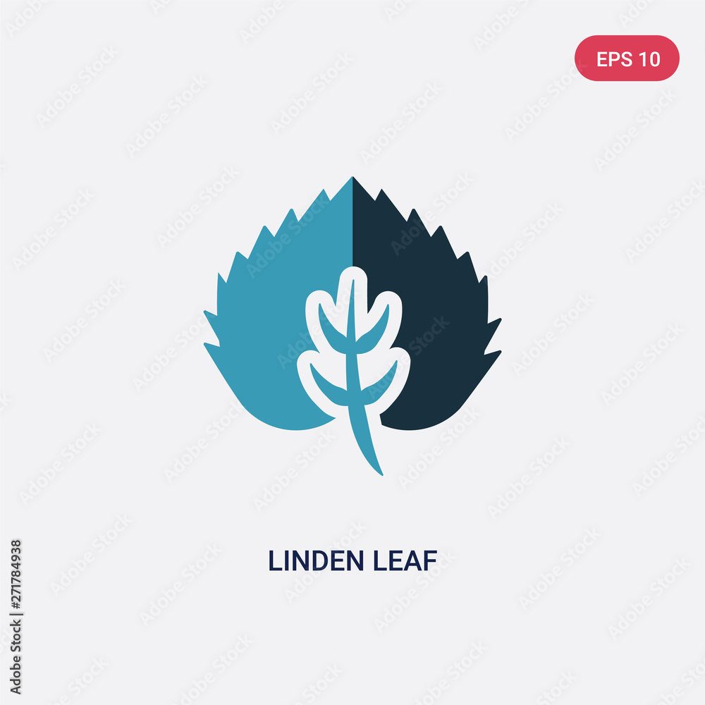 Fototapeta premium two color linden leaf vector icon from nature concept. isolated blue linden leaf vector sign symbol can be use for web, mobile and logo. eps 10