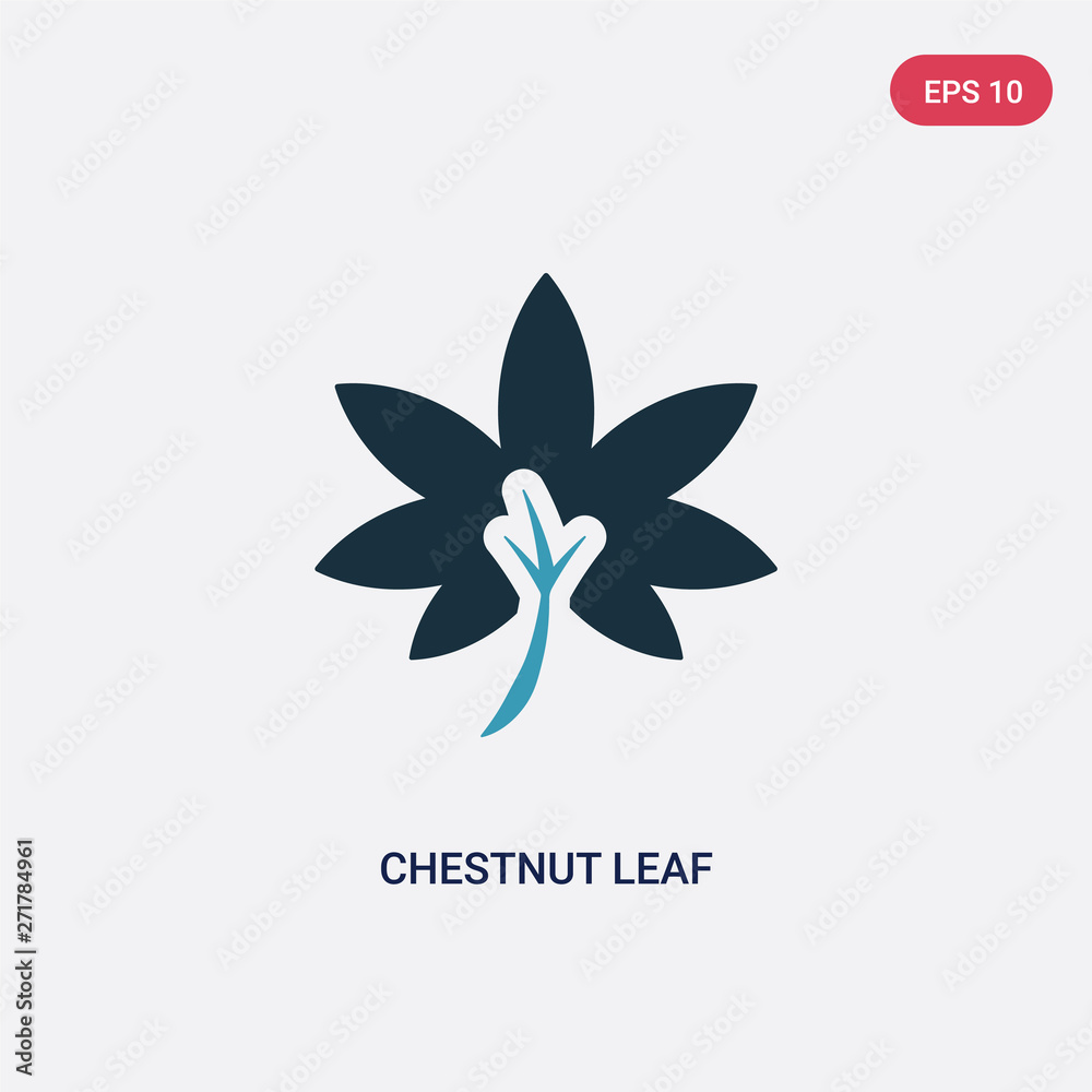 Obraz premium two color chestnut leaf vector icon from nature concept. isolated blue chestnut leaf vector sign symbol can be use for web, mobile and logo. eps 10