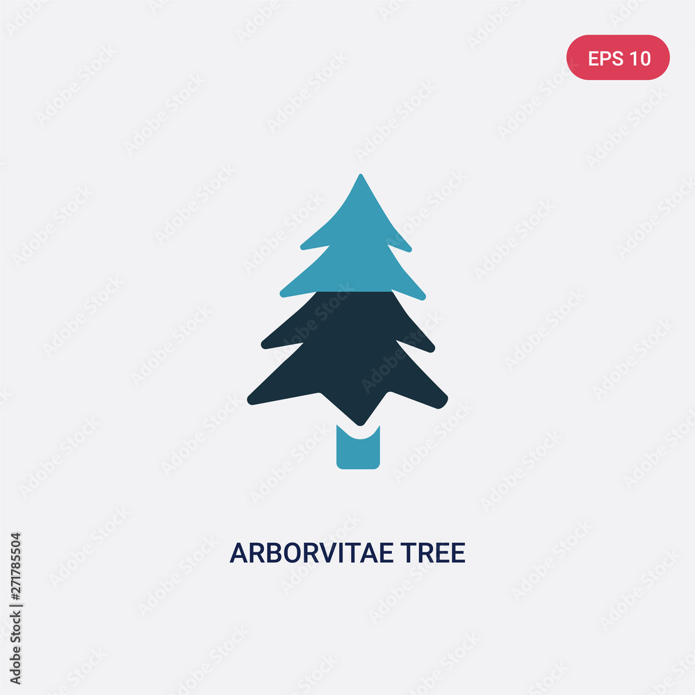 two color arborvitae tree vector icon from nature concept. isolated blue arborvitae tree vector sign symbol can be use for web, mobile and logo. eps 10