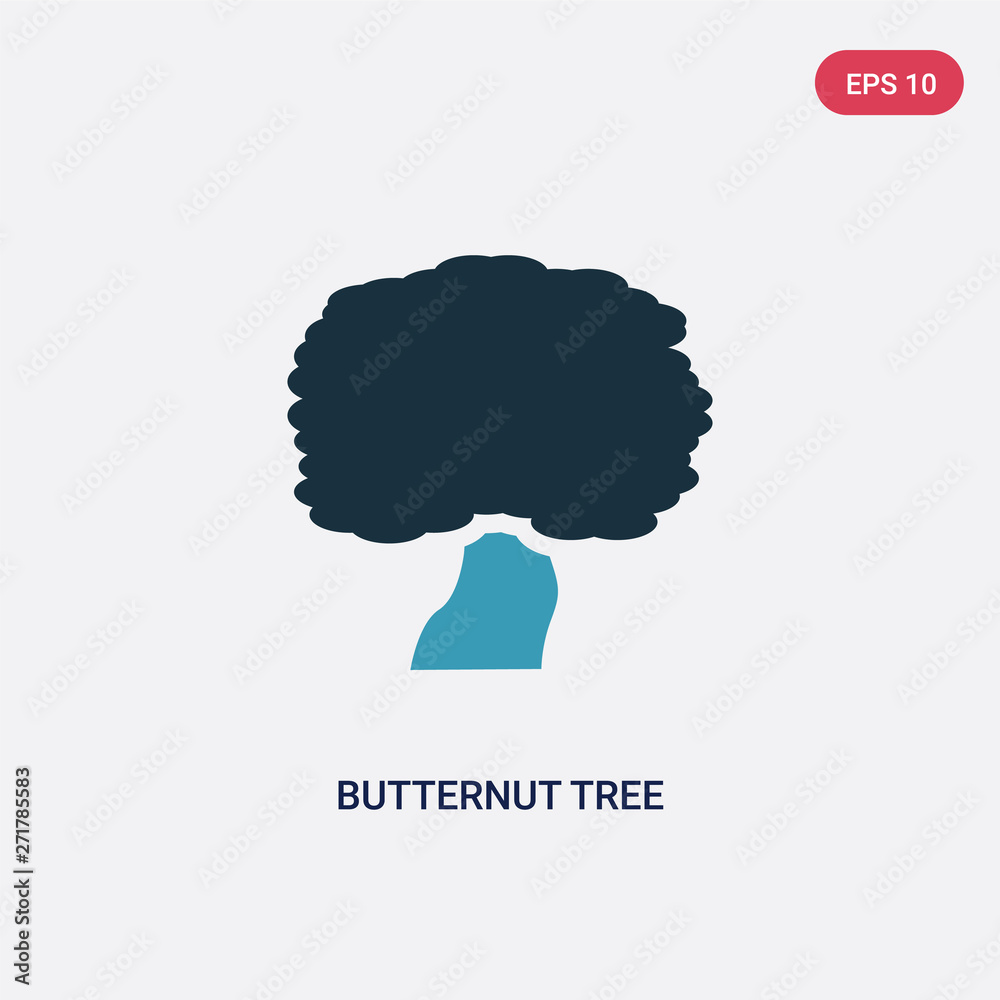 two color butternut tree vector icon from nature concept. isolated blue butternut tree vector sign symbol can be use for web, mobile and logo. eps 10