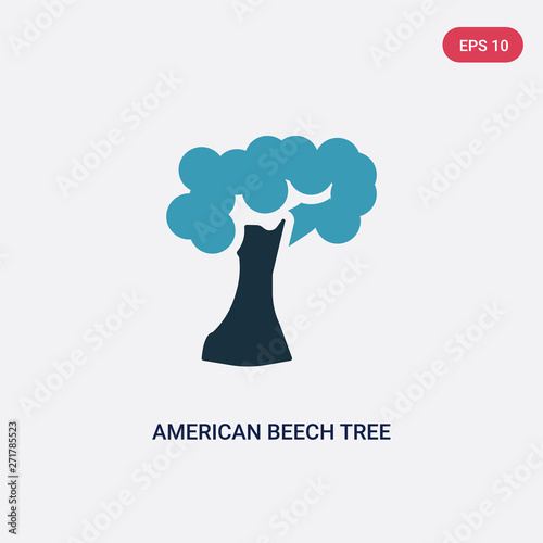 two color american beech tree vector icon from nature concept. isolated blue american beech tree vector sign symbol can be use for web, mobile and logo. eps 10