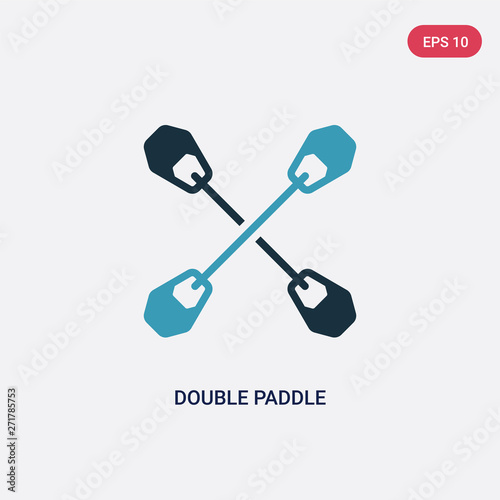 two color double paddle vector icon from nautical concept. isolated blue double paddle vector sign symbol can be use for web, mobile and logo. eps 10