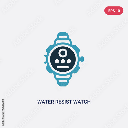 two color water resist watch vector icon from nautical concept. isolated blue water resist watch vector sign symbol can be use for web, mobile and logo. eps 10