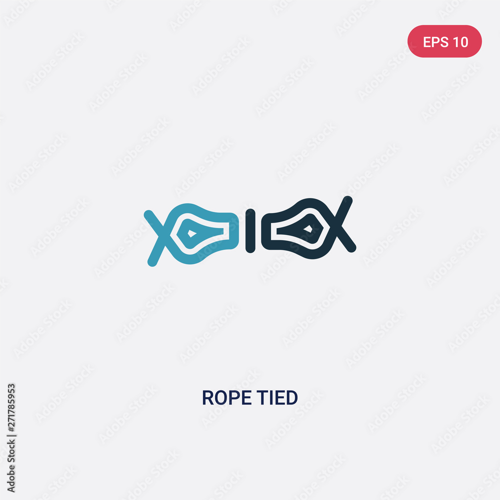 two color rope tied vector icon from nautical concept. isolated blue rope tied vector sign symbol can be use for web, mobile and logo. eps 10