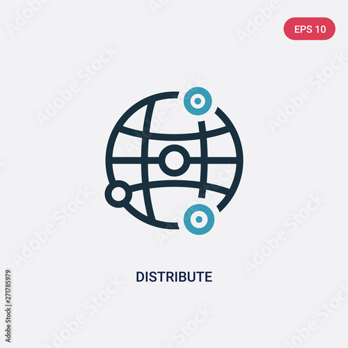 two color distribute vector icon from networking concept. isolated blue distribute vector sign symbol can be use for web, mobile and logo. eps 10