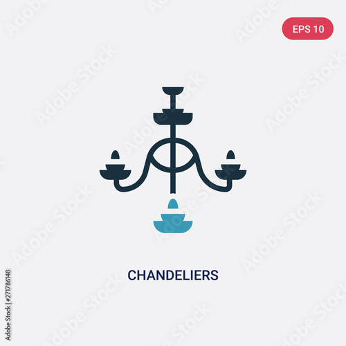 two color chandeliers vector icon from other concept. isolated blue chandeliers vector sign symbol can be use for web, mobile and logo. eps 10