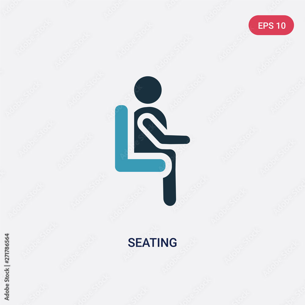 Fototapeta premium two color seating vector icon from people concept. isolated blue seating vector sign symbol can be use for web, mobile and logo. eps 10