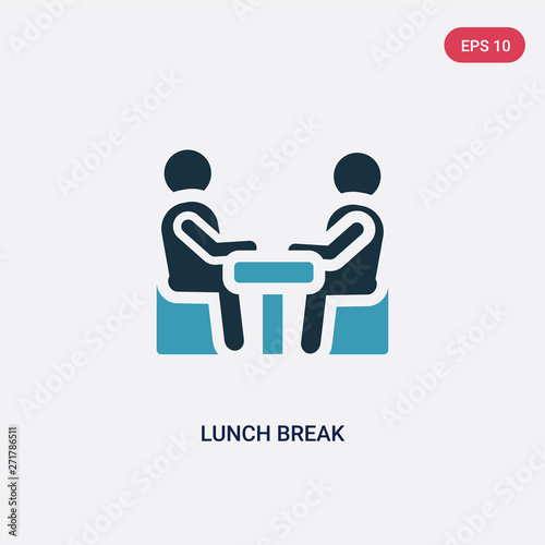 two color lunch break vector icon from people concept. isolated blue lunch break vector sign symbol can be use for web, mobile and logo. eps 10