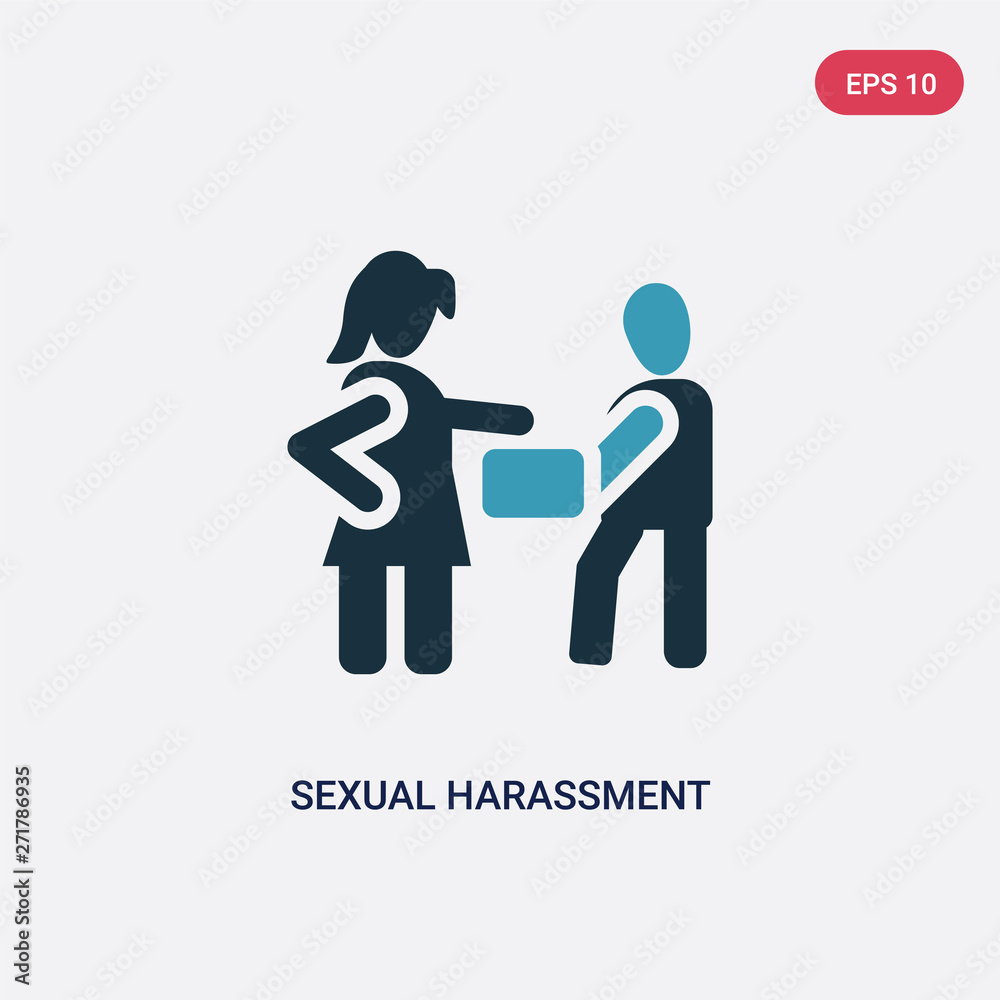 two color sexual harassment vector icon from people concept. isolated blue  sexual harassment vector sign symbol can be use for web, mobile and logo.  eps 10 Stock Vector
