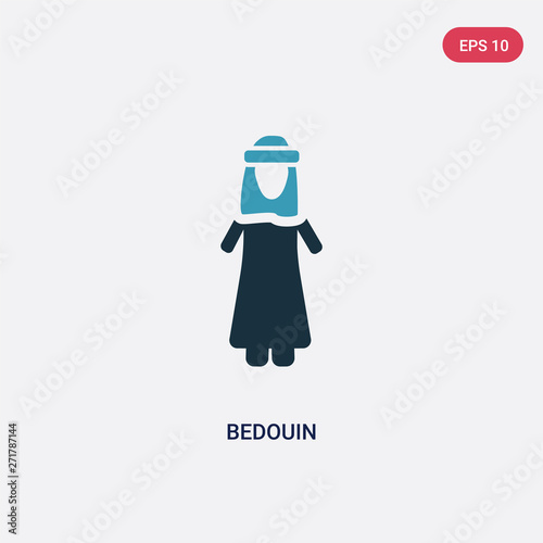 two color bedouin vector icon from people concept. isolated blue bedouin vector sign symbol can be use for web, mobile and logo. eps 10