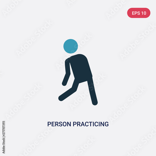 two color person practicing a strengthen posture vector icon from people concept. isolated blue person practicing a strengthen posture vector sign symbol can be use for web, mobile and logo. eps 10