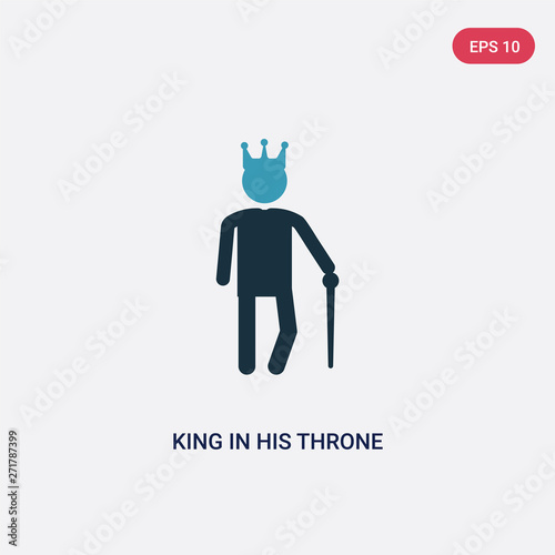 Quadro su tela two color king in his throne vector icon from people concept