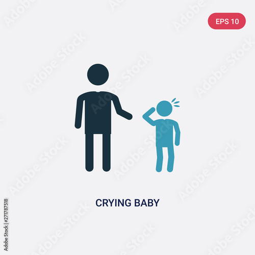 two color crying baby vector icon from people concept. isolated blue crying baby vector sign symbol can be use for web, mobile and logo. eps 10