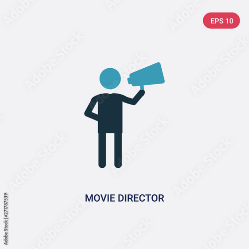two color movie director vector icon from people concept. isolated blue movie director vector sign symbol can be use for web, mobile and logo. eps 10