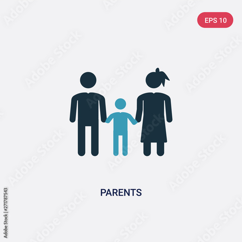 two color parents vector icon from people concept. isolated blue parents vector sign symbol can be use for web, mobile and logo. eps 10