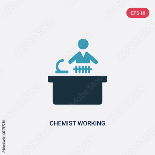 two color chemist working vector icon from people concept. isolated blue chemist working vector sign symbol can be use for web, mobile and logo. eps 10