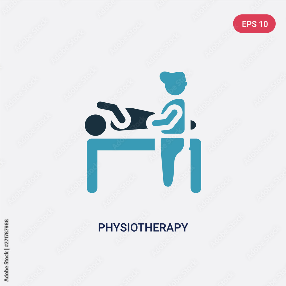 two color physiotherapy vector icon from people concept. isolated blue physiotherapy vector sign symbol can be use for web, mobile and logo. eps 10