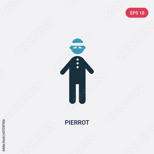 two color pierrot vector icon from people concept. isolated blue pierrot vector sign symbol can be use for web, mobile and logo. eps 10