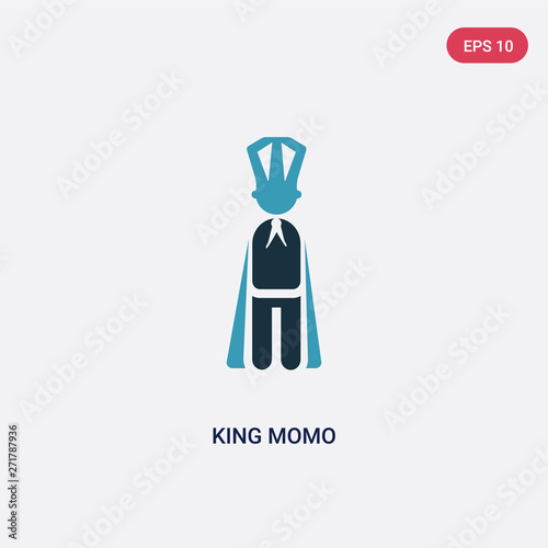 two color king momo vector icon from people concept. isolated blue king momo vector sign symbol can be use for web, mobile and logo. eps 10