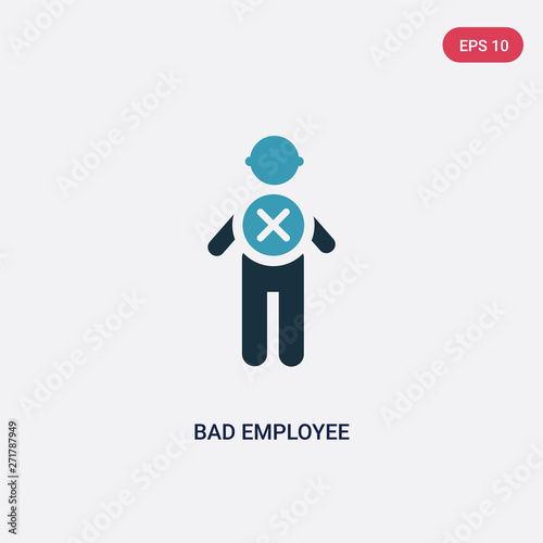 two color bad employee vector icon from people concept. isolated blue bad employee vector sign symbol can be use for web, mobile and logo. eps 10 © zaurrahimov