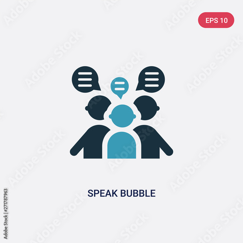 two color speak bubble vector icon from people concept. isolated blue speak bubble vector sign symbol can be use for web, mobile and logo. eps 10