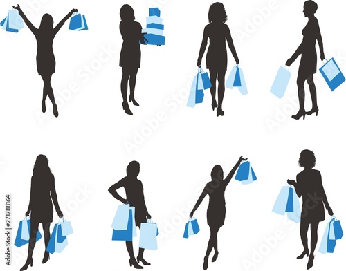 Siluetas mujeres compras